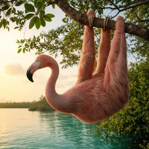 Flamingo + Sloth